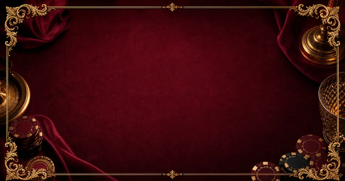 Casino Noir burgundy velvet and brushed-gold editorial artwork